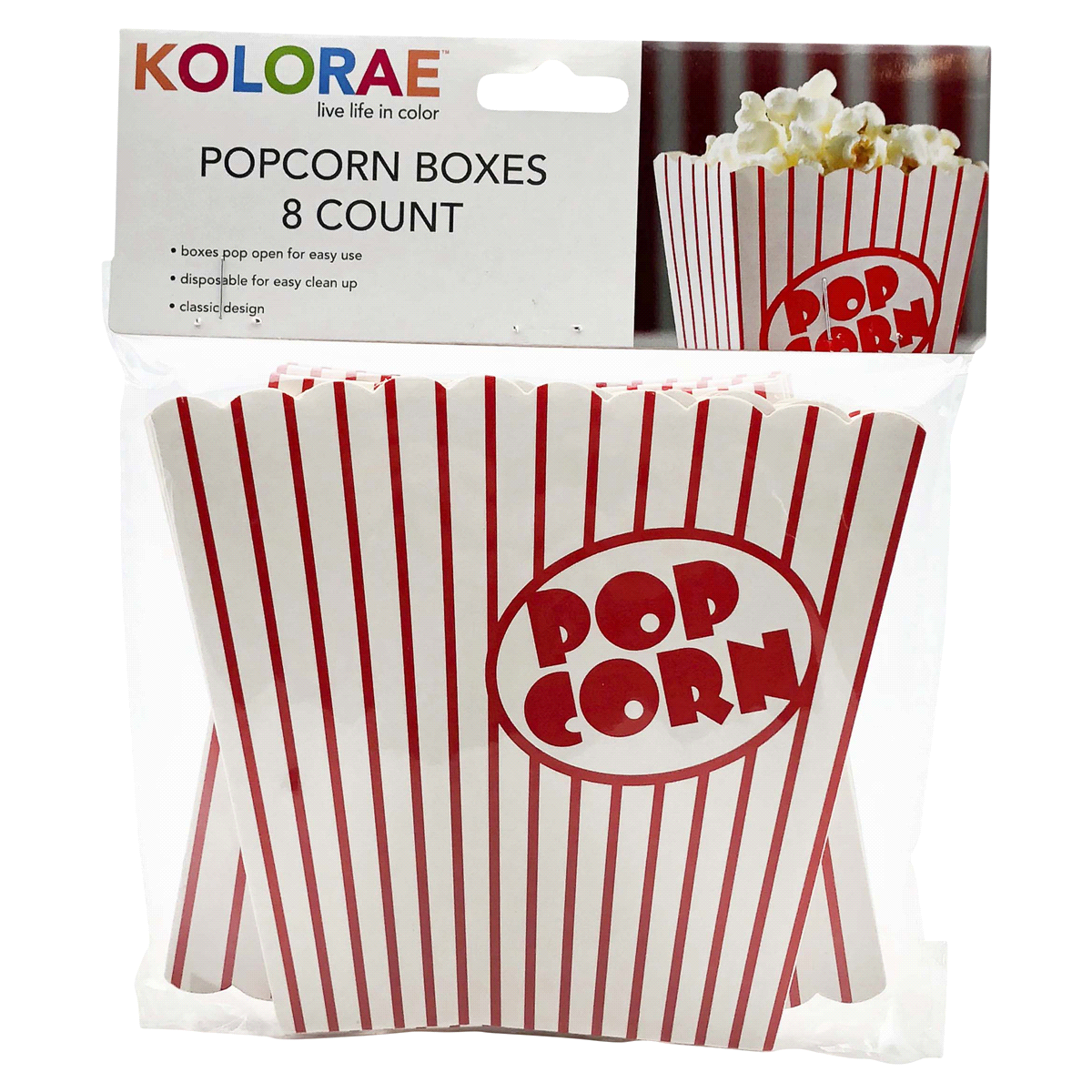 slide 1 of 5, Kolorae Popcorn Boxes, 8 ct