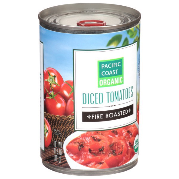 slide 1 of 1, Pacific Coast Organic Organic Diced Fire Roasted Tomatoes - 14.5 oz, 14.5 oz
