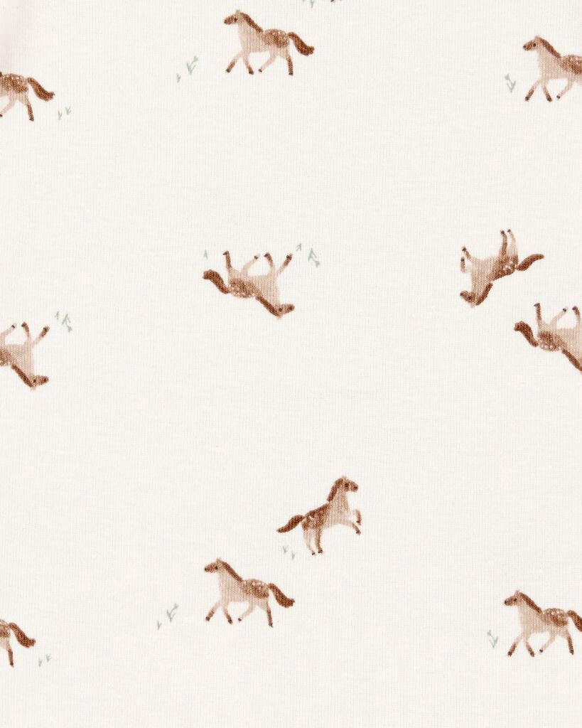 slide 2 of 8, Carter's Baby Girl 5-Pack Floral Horses Short-Sleeve Cotton Bodysuits - Pink/Green Pink/Green NB, 1 ct