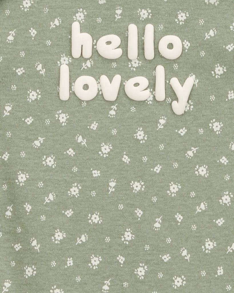 slide 3 of 8, Carter's Baby Girl 5-Pack Floral Horses Short-Sleeve Cotton Bodysuits - Pink/Green Pink/Green NB, 1 ct