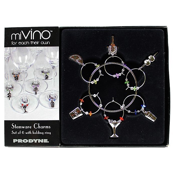 slide 3 of 5, Prodyne MiVino Set of 6 Stemware Charms 1 ea, 1 ct