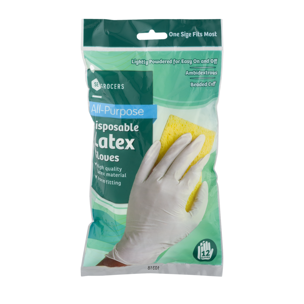 slide 1 of 1, SE Grocers Gloves 12Ct All Purpose Latex, 12 ct