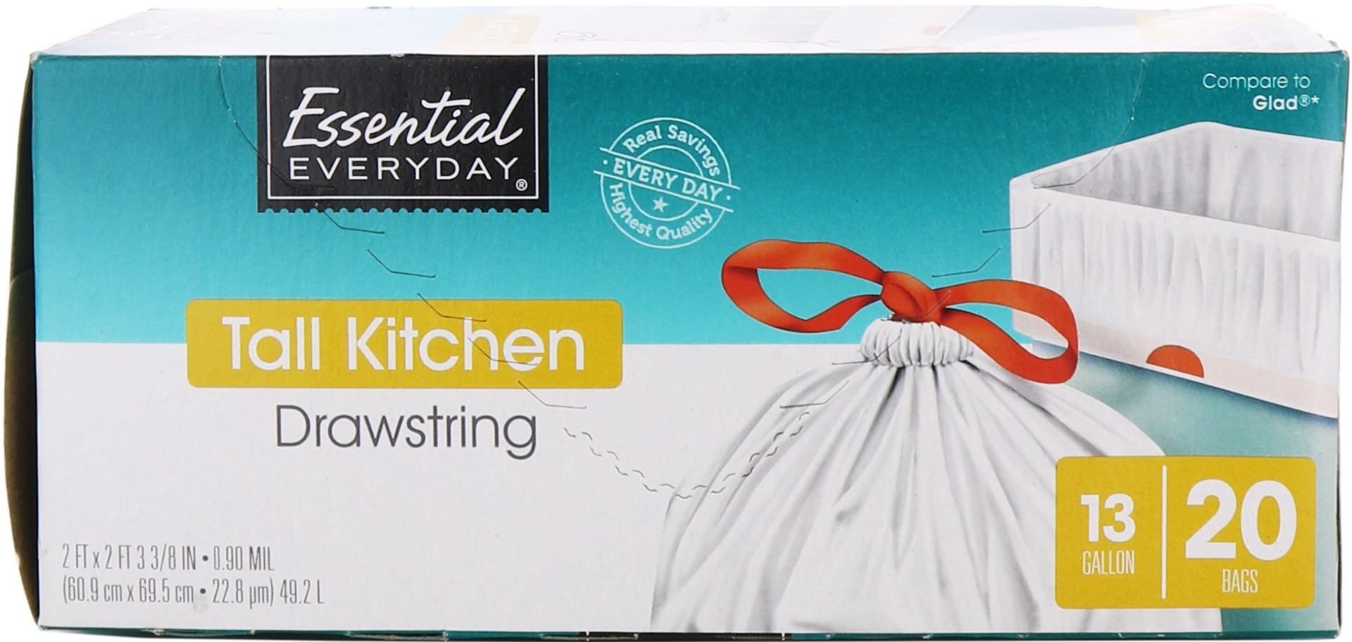 slide 1 of 1, Essential Everyday Drawstring Tall Kitchen Bag, 20 ct