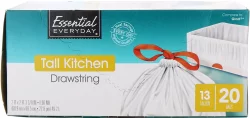 Essential Everyday Drawstring Tall Kitchen Bag