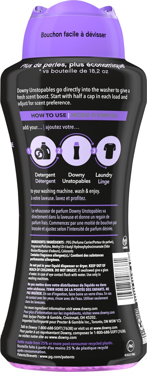 slide 4 of 8, Downy Unstopables In Wash Scent Booster Beads, Lush Scent, 24 oz, Laundry Beads for Odor Protection, Downy Scent Booster Beads, Laundry Scent Boosters, 24 oz