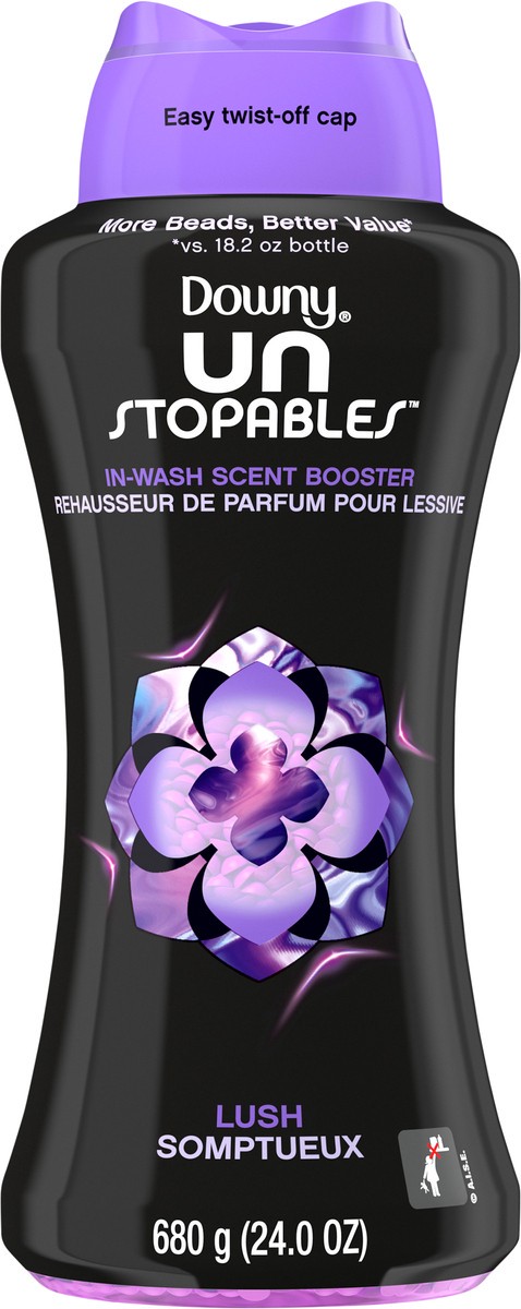 slide 8 of 8, Downy Unstopables In Wash Scent Booster Beads, Lush Scent, 24 oz, Laundry Beads for Odor Protection, Downy Scent Booster Beads, Laundry Scent Boosters, 24 oz