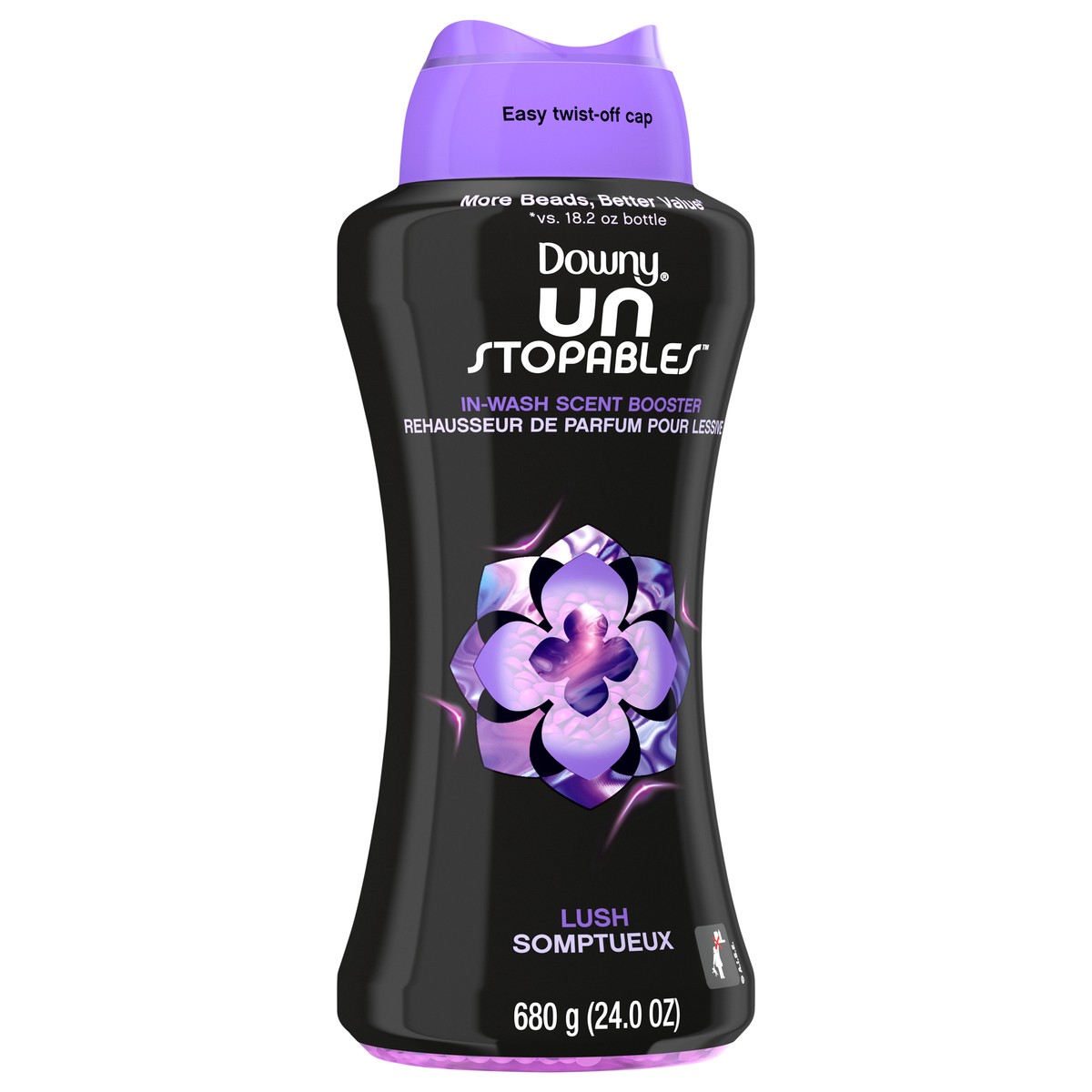 slide 5 of 8, Downy Unstopables In Wash Scent Booster Beads, Lush Scent, 24 oz, Laundry Beads for Odor Protection, Downy Scent Booster Beads, Laundry Scent Boosters, 24 oz