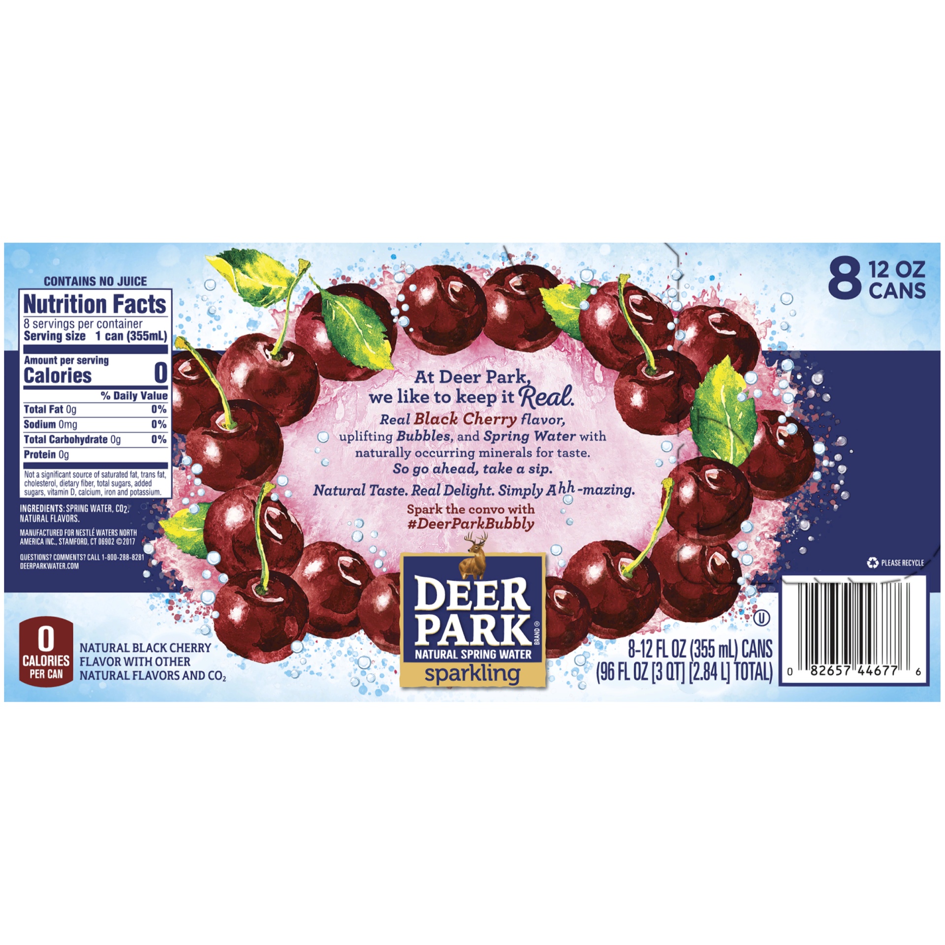 slide 2 of 6, Deer Park Black Cherry Sparkling Water, 8 ct; 12 fl oz