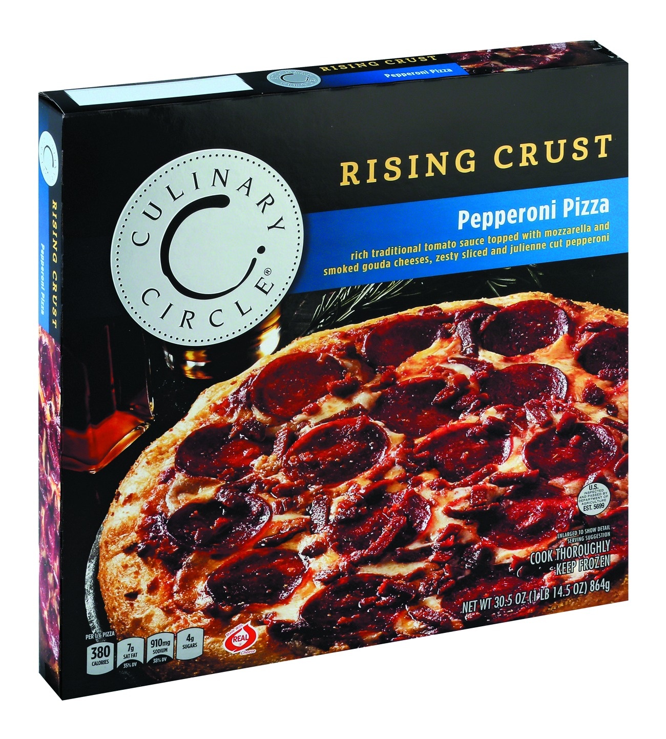 slide 1 of 1, Culinary Circle Pepperoni Rising Crust Pizza, 30.5 oz