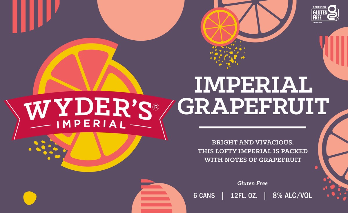 slide 5 of 7, Wyder's Cider-Imperial Grapefruit 6 Pack, 12oz Can, 6 ct; 12 oz