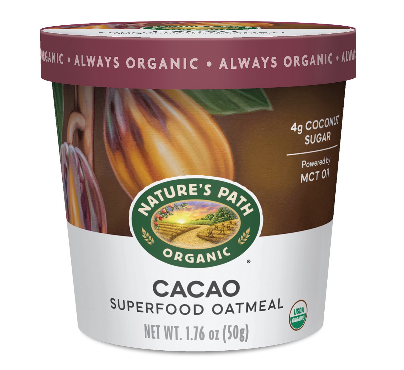 slide 1 of 5, Nature's Path Organic Cacao Oats 1.76oz Cup, 1.76 oz