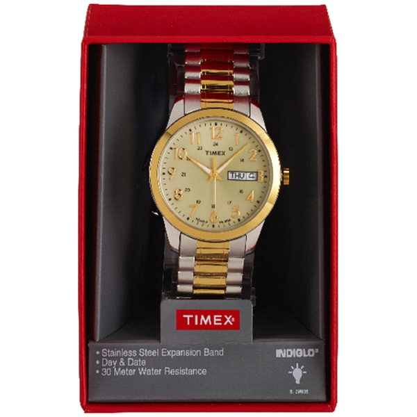 slide 1 of 1, Timex Men's Two-Tone Stainless Steel Expansion Band Watch, 1 ct