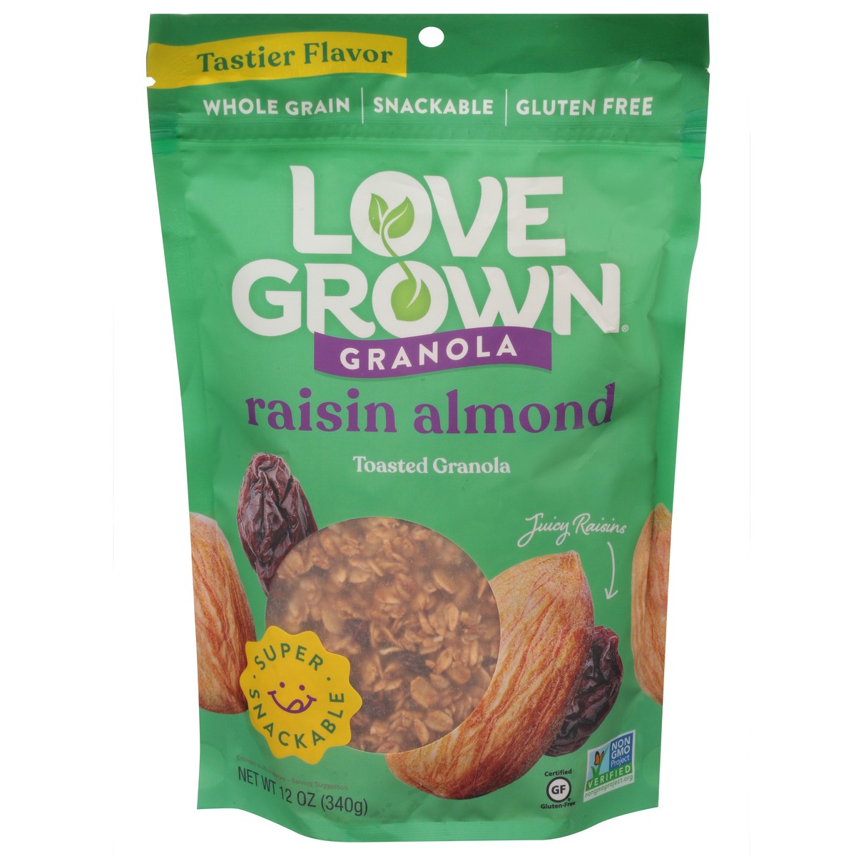 slide 1 of 9, Love Grown Raisin Almond Granola 12 oz, 12 oz