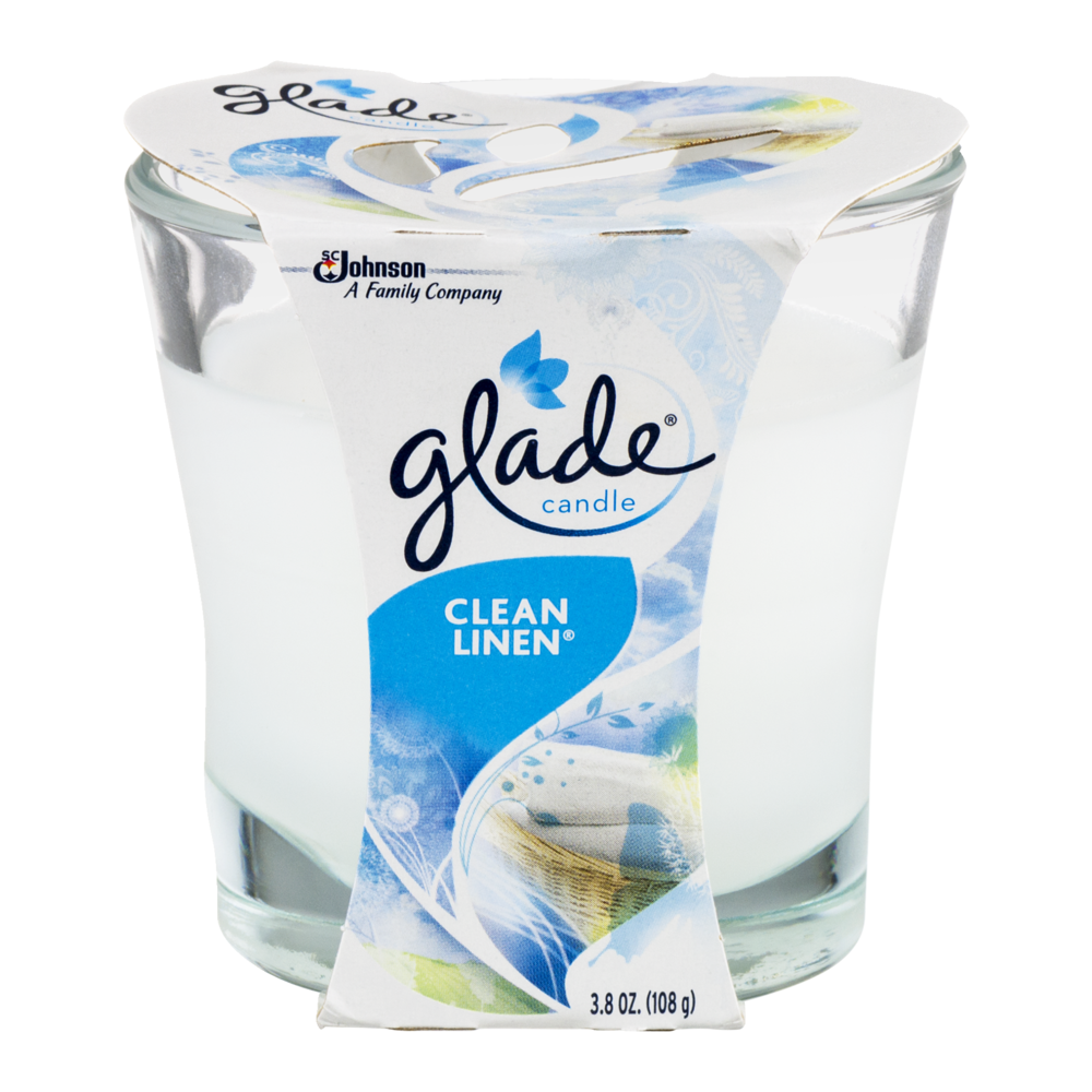 slide 1 of 1, Glade Clean Linen Scented Jar Candle, 3.8 oz