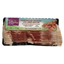 True Goodness Hardwood Smoked Uncured Bacon, 12 oz