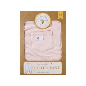 slide 1 of 1, Burt's Bees Baby Bee Essentials Footed Pant, 6-9m Blossom, 1 ct