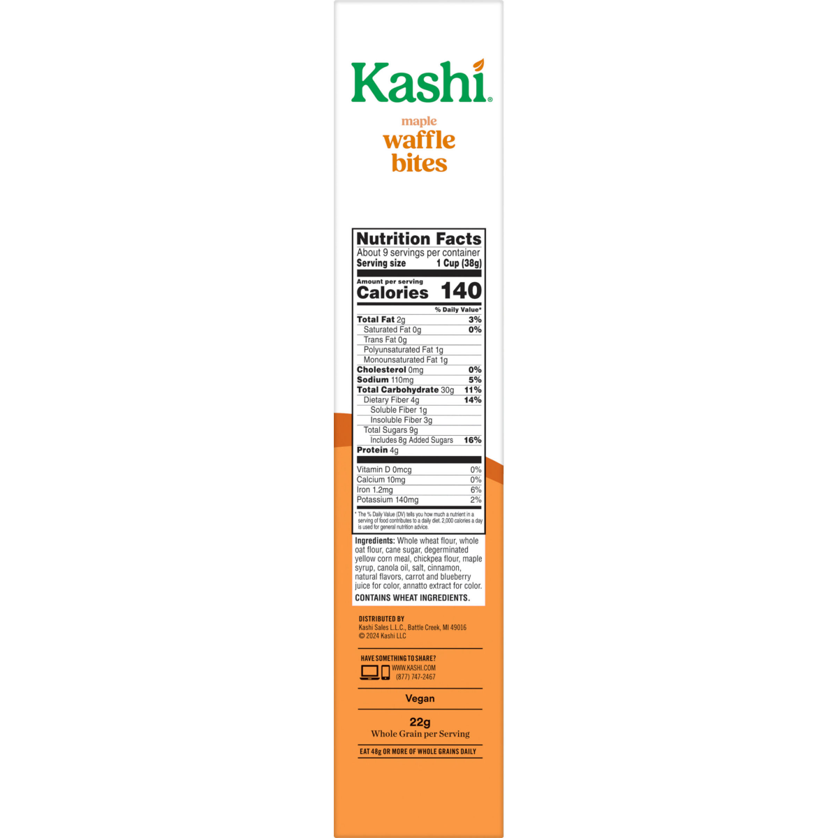 slide 8 of 8, Kashi Cereal Maple Crspyt Wfl Bts, 9.5 oz