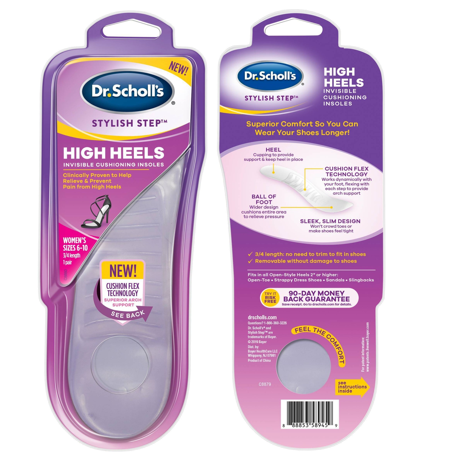 slide 1 of 2, Dr. Scholl's High Heel Relief Insoles Women's Size 6-10, 1 pair