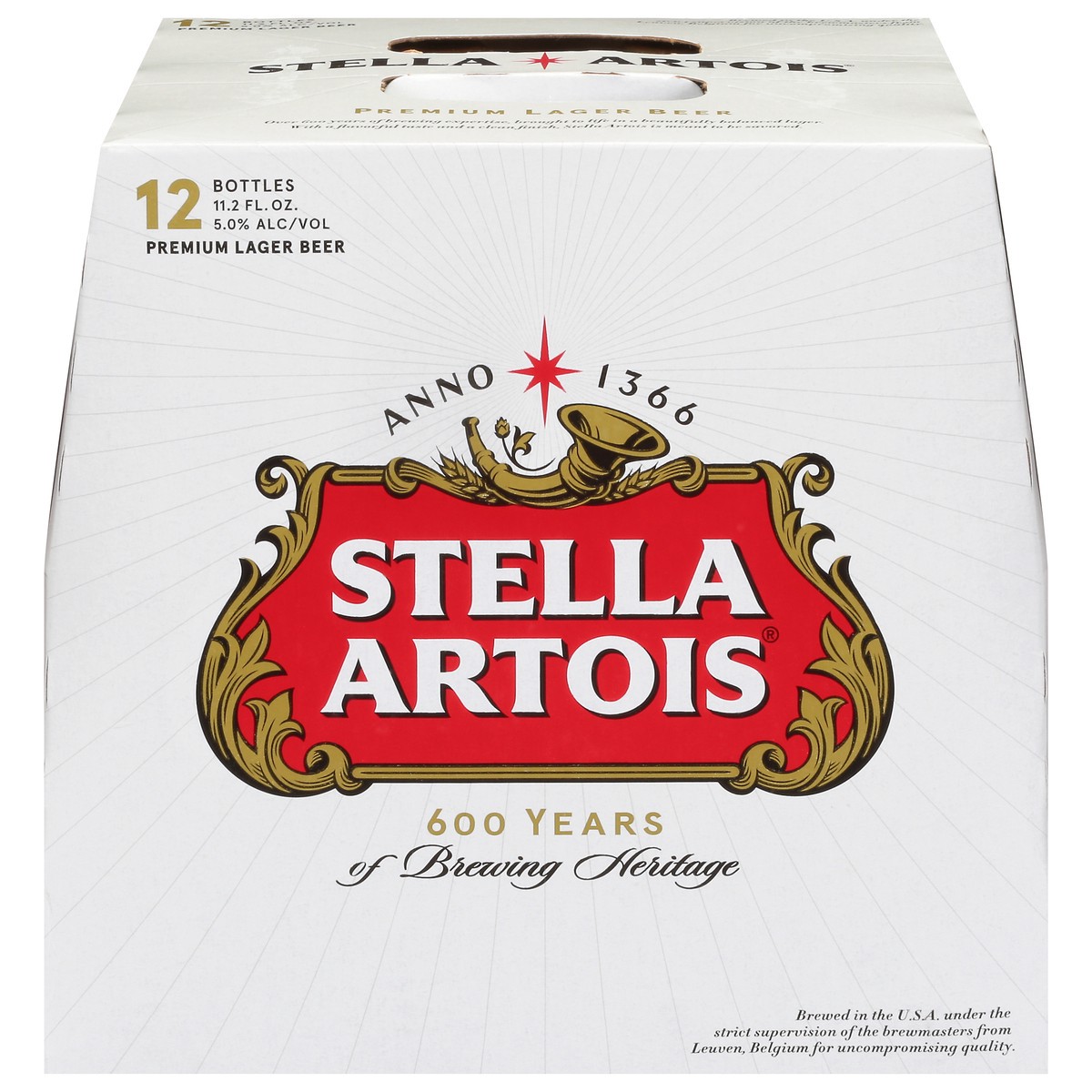 slide 1 of 6, Stella Artois Premium Lager Beer, 12 Pack, 11.2 fl oz Glass Bottles, 5% ABV, 12 ct; 11 oz