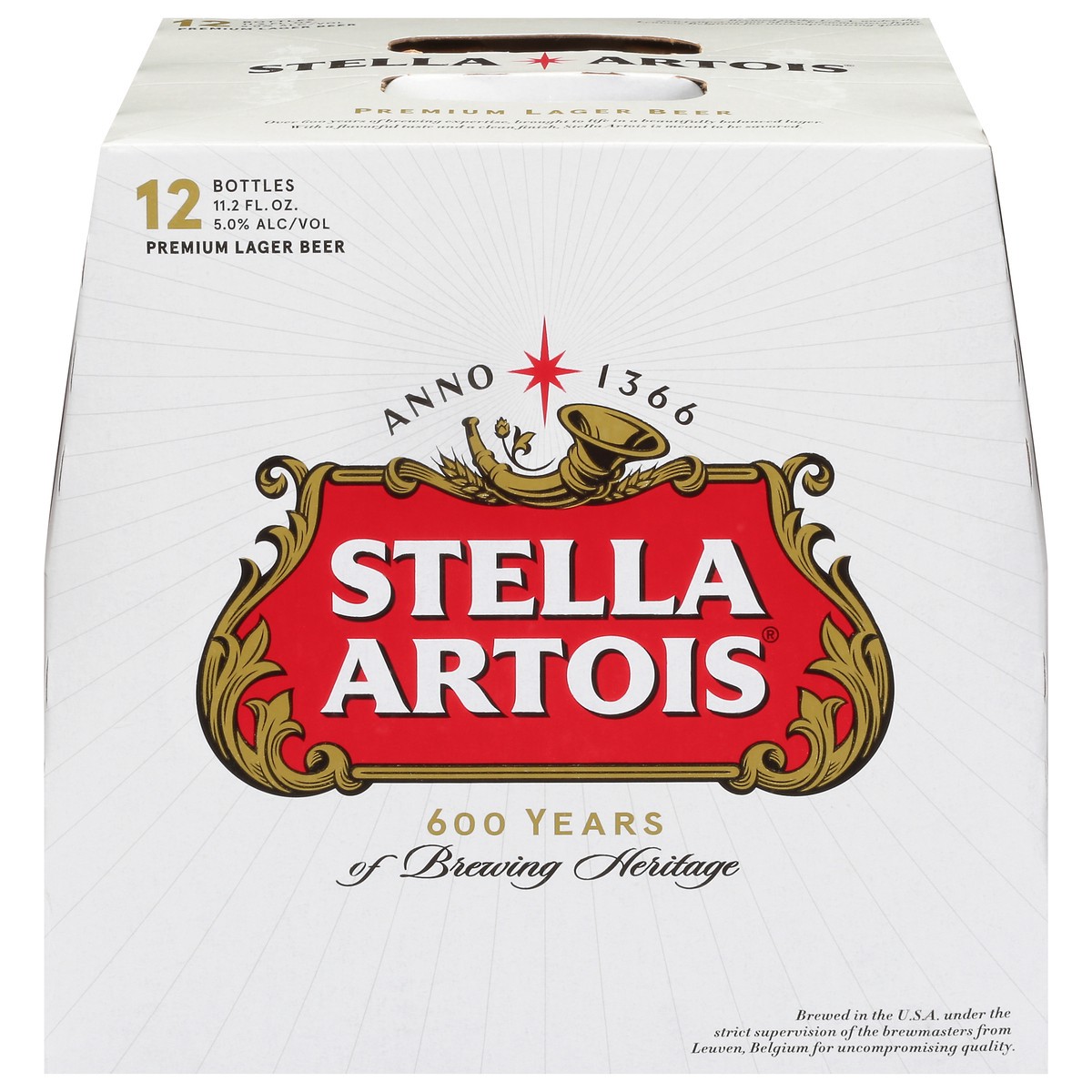 slide 1 of 6, Stella Artois Premium Lager Beer 12 - 11.2 fl oz Bottles, 12 ct