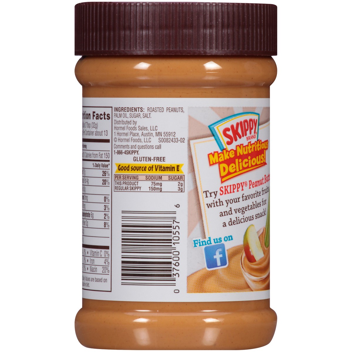 slide 3 of 12, Skippy Natural Creamy Peanut Butter Spread 15 oz. Jar, 15 oz