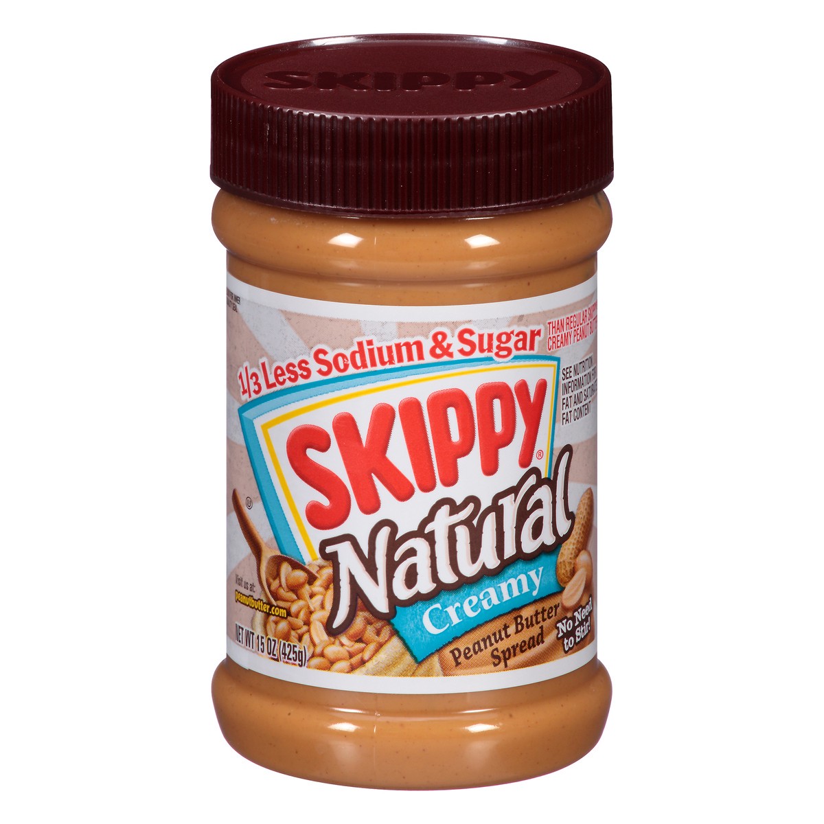 slide 12 of 12, Skippy Natural Creamy Peanut Butter Spread 15 oz. Jar, 15 oz