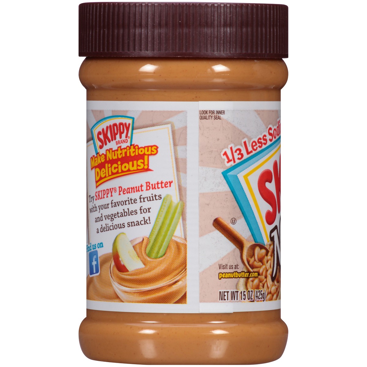 slide 5 of 12, Skippy Natural Creamy Peanut Butter Spread 15 oz. Jar, 15 oz