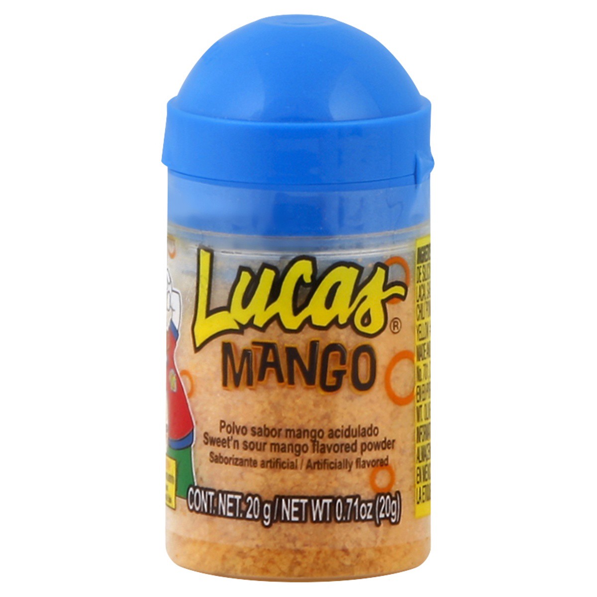 slide 1 of 4, Lucas Candy Flavored Powder Sweet N Sour Mango Bottle, 0.7 oz