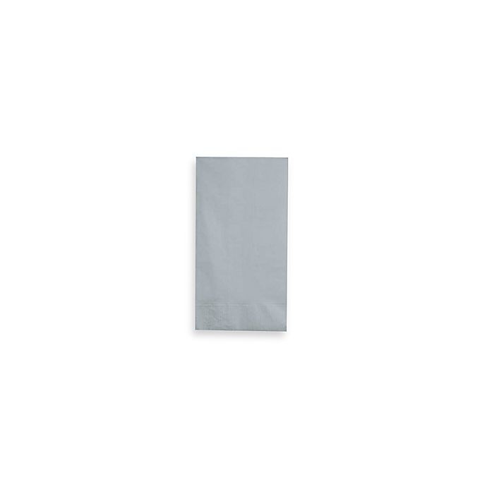 slide 1 of 1, Creative Converting 2-Ply Paper Guest Towels - Shimmering Silver, 100 ct