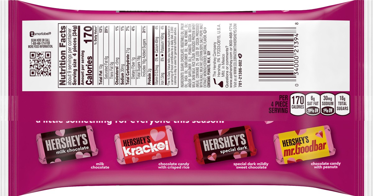 slide 2 of 3, Hershey's Hershey Miniatures Val Candy Bar Bag, 11 oz