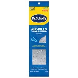 Dr. Scholl's Air-Pillo with Memory Foam Insoles, Unisex (Men 7-12) (Women 5-10), 1 Pair, Trim to Fit Inserts