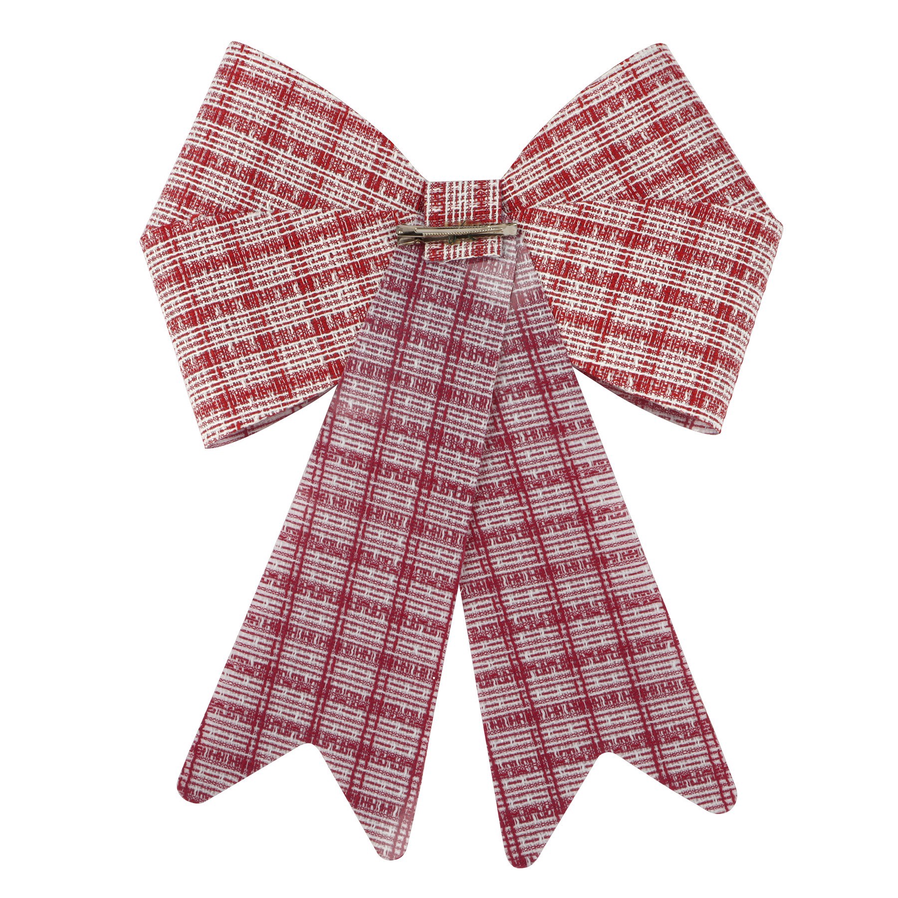 slide 2 of 2, 18" Red & White Knit Tree Bow By Celebrate It, 12 in x 18 in