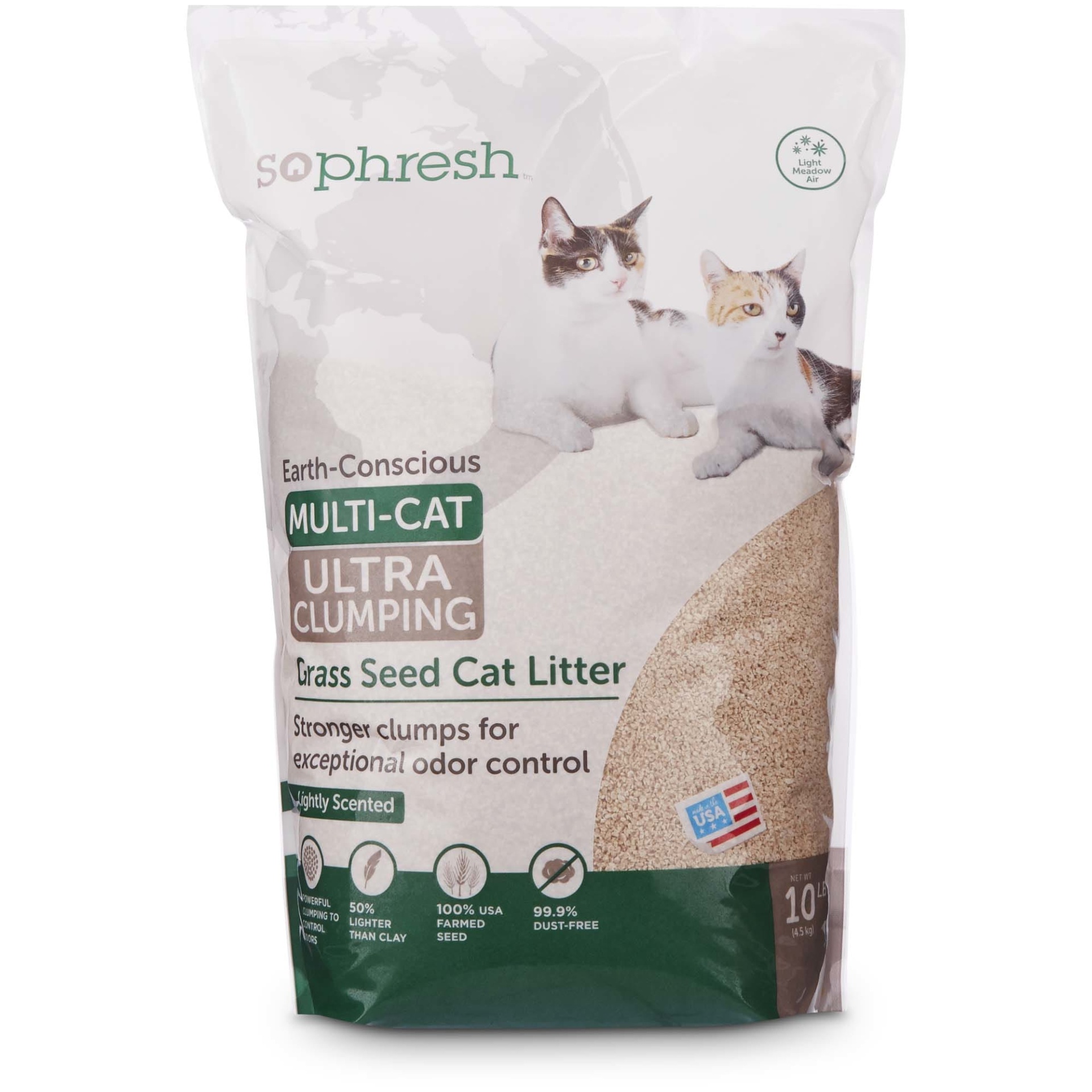 slide 1 of 1, So Phresh Extreme Clumping Scented Grass Seed Cat Litter, 10 lb