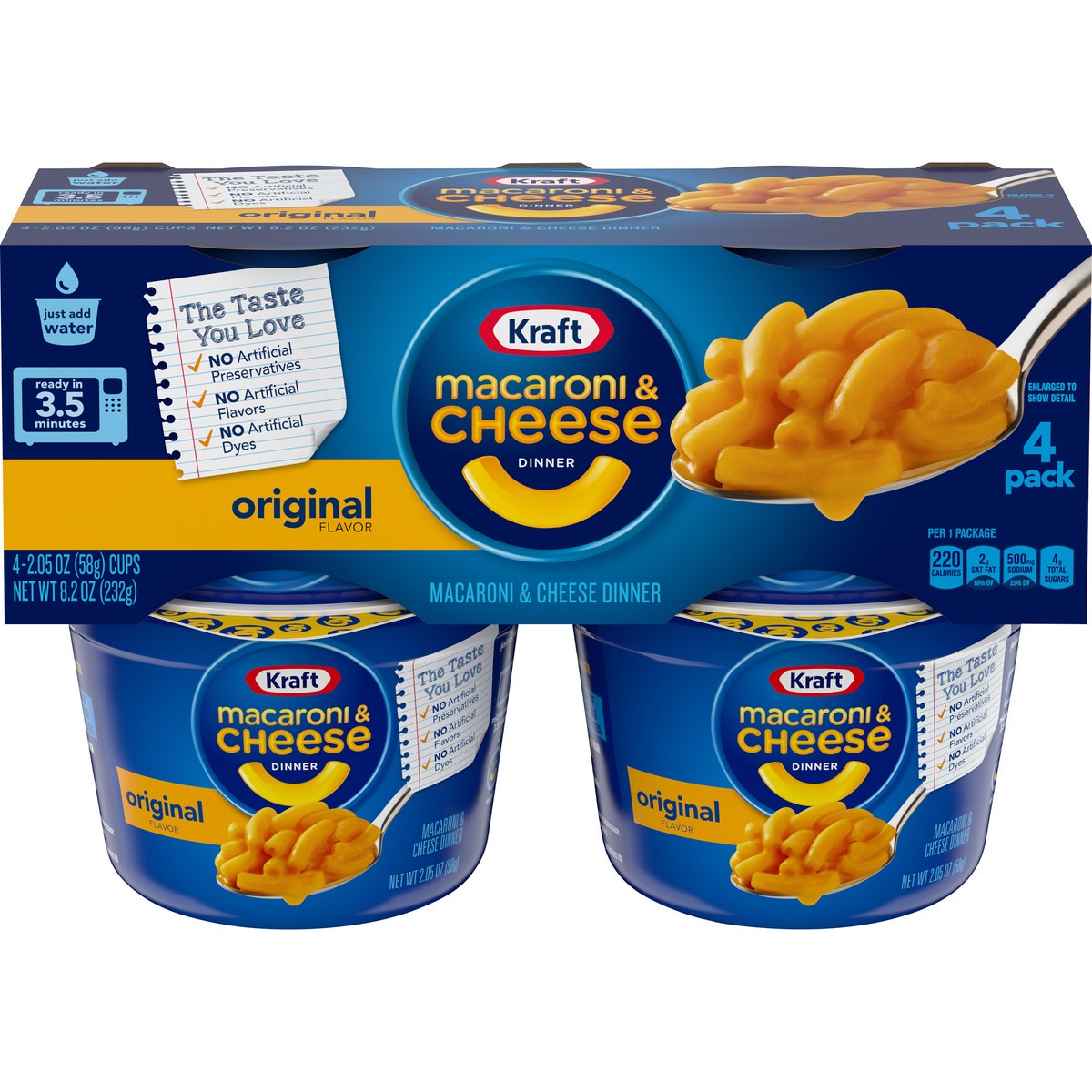 slide 1 of 8, Kraft Easy Mac Original Flavor Macaroni & Cheese Dinner, 8.2 oz