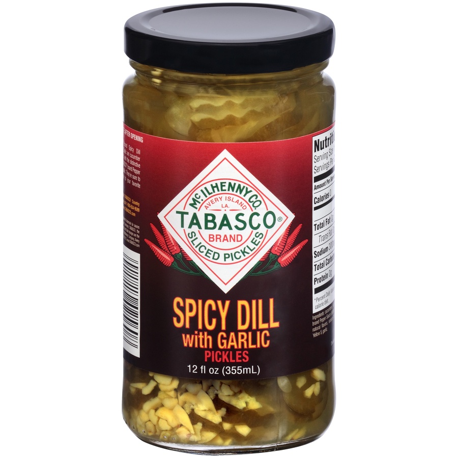 slide 1 of 6, Tabasco Spicy Dill Pickles with Garlic 12 Fl. Oz. Jar, 12 oz