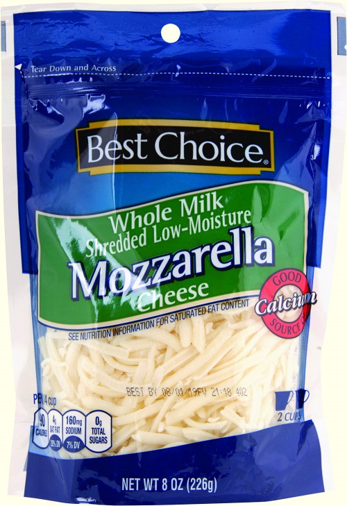 slide 1 of 1, Best Choice Whole Milk Shredded Mozzarella Cheese, 8 oz