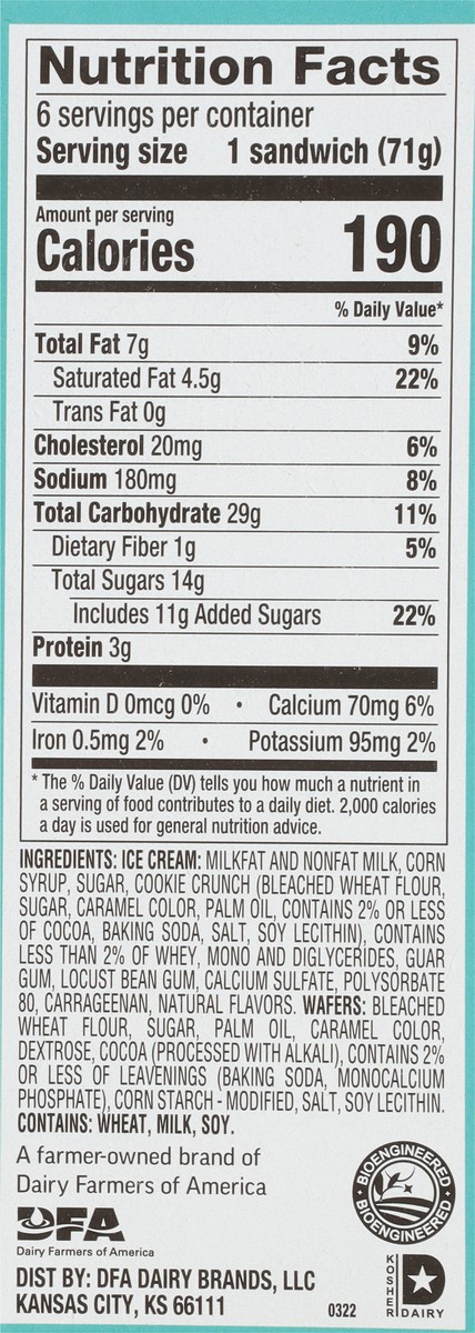 slide 8 of 9, Friendly's Friendwich Cookies'n Cream Dreams Ice Cream Sandwiches, 6 ct; 4 fl oz