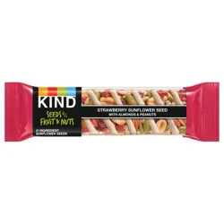 KIND Seeds Fruit & Nuts Snack Bar, Strawberry Sunflower Seed | 5g Protein, High Fiber, Gluten Free Bars, 1.4 OZ, 1 Count
