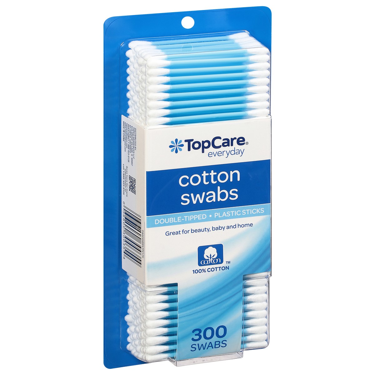 slide 4 of 9, TopCare Everyday Double-Tipped Plastic Sticks Cotton Swabs 300 ea, 300 ct