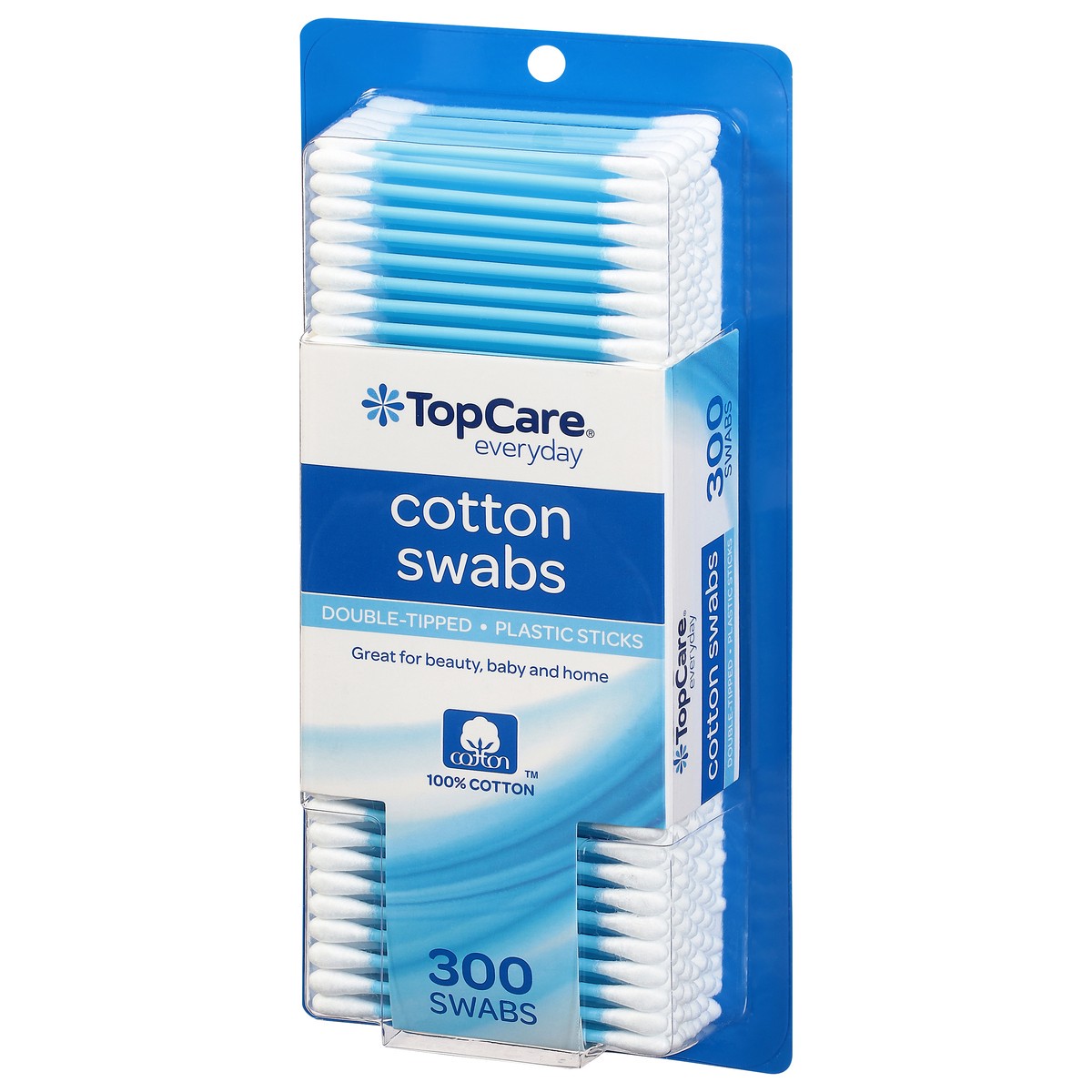 slide 5 of 9, TopCare Everyday Double-Tipped Plastic Sticks Cotton Swabs 300 ea, 300 ct