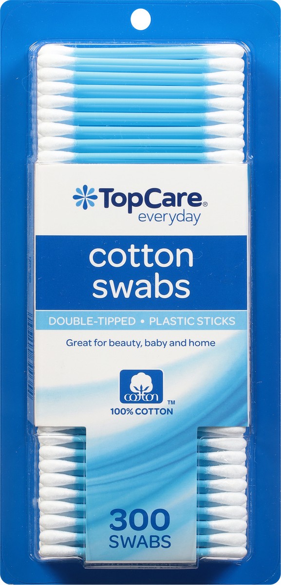 slide 3 of 9, TopCare Everyday Double-Tipped Plastic Sticks Cotton Swabs 300 ea, 300 ct