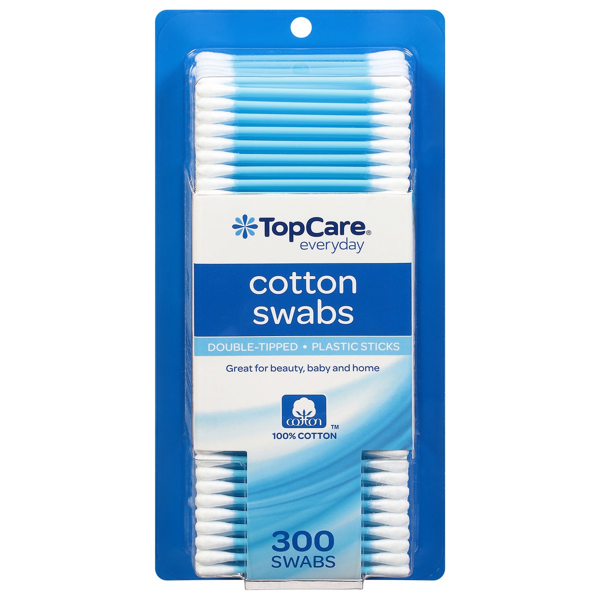 slide 9 of 9, TopCare Everyday Double-Tipped Plastic Sticks Cotton Swabs 300 ea, 300 ct