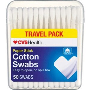 slide 1 of 1, CVS Health Cotton Swabs Paper Stick, 50Ct, 1 ct