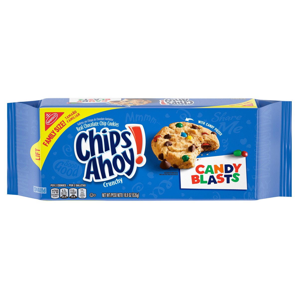 slide 4 of 14, Chips Ahoy! Nabisco Chips Ahoy Candy Blasts Cookies, 18.9 oz