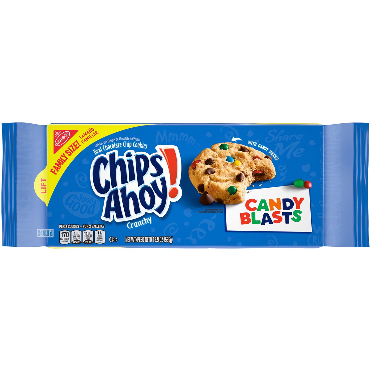 slide 5 of 14, Chips Ahoy! Nabisco Chips Ahoy Candy Blasts Cookies, 18.9 oz