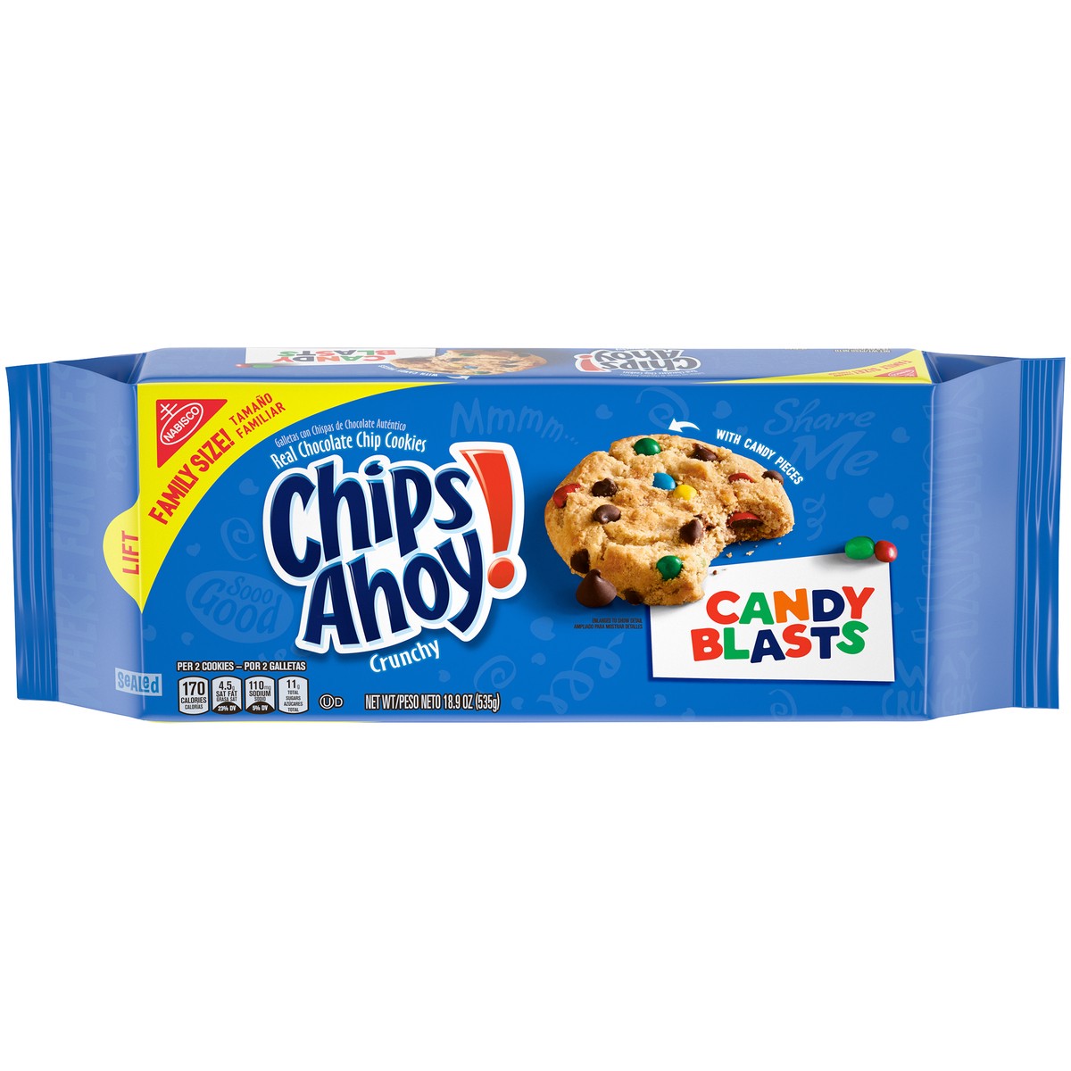 slide 1 of 14, Chips Ahoy! Nabisco Chips Ahoy Candy Blasts Cookies, 18.9 oz