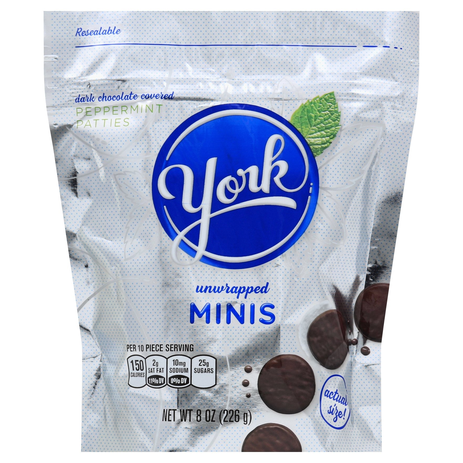 slide 1 of 2, York Peppermint Patties Unwrapped Minis, 8 oz