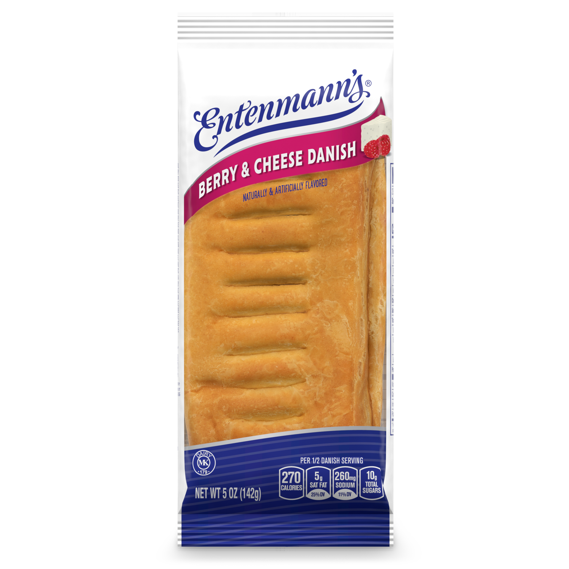 slide 1 of 9, ENTENMANNS Berries&Crï¿½Me Danish, 1 cnt