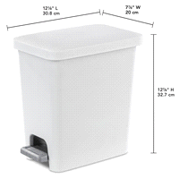 slide 22 of 25, Sterilite Rectangular Step-on Wastebasket Black, 2.7 gal