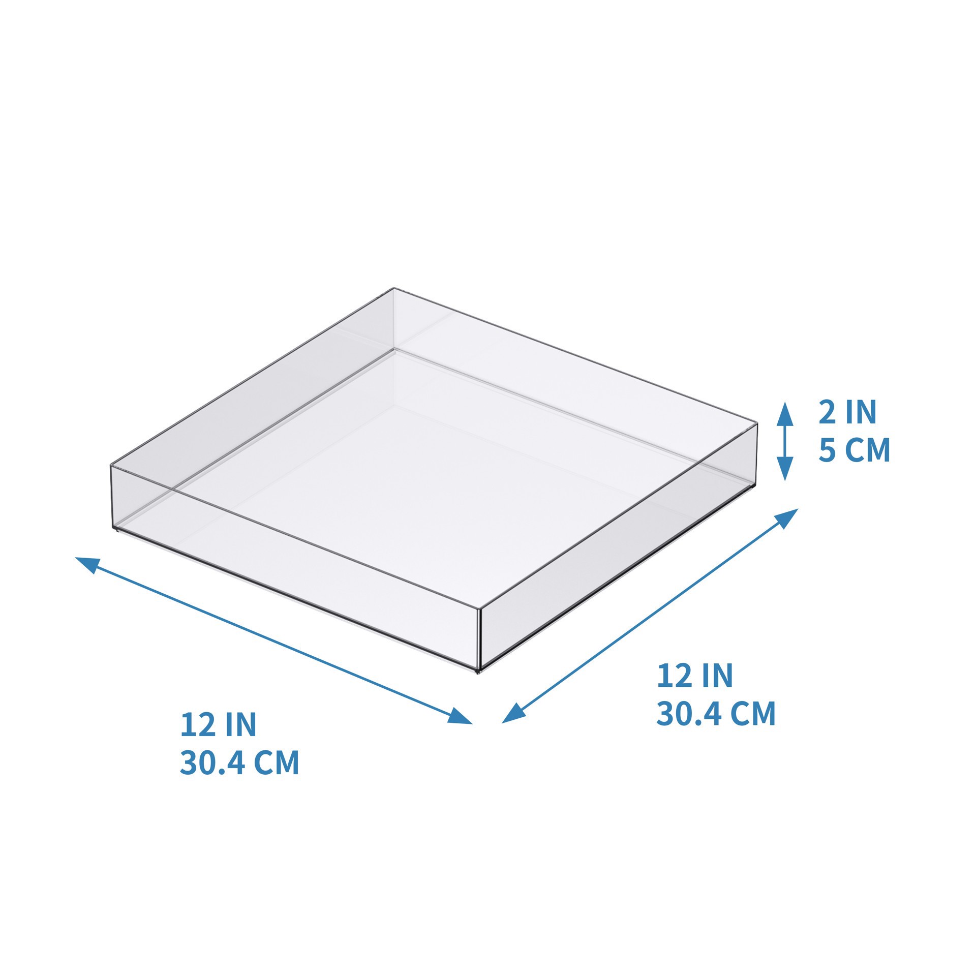 slide 5 of 6, 12" X 12" Clear Stackable Storage Tray By Simply Tidy, 12 in x 12 in
